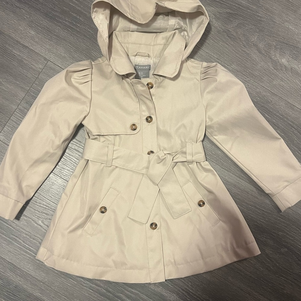 Tahari Cream Hooded Kids Raincoat